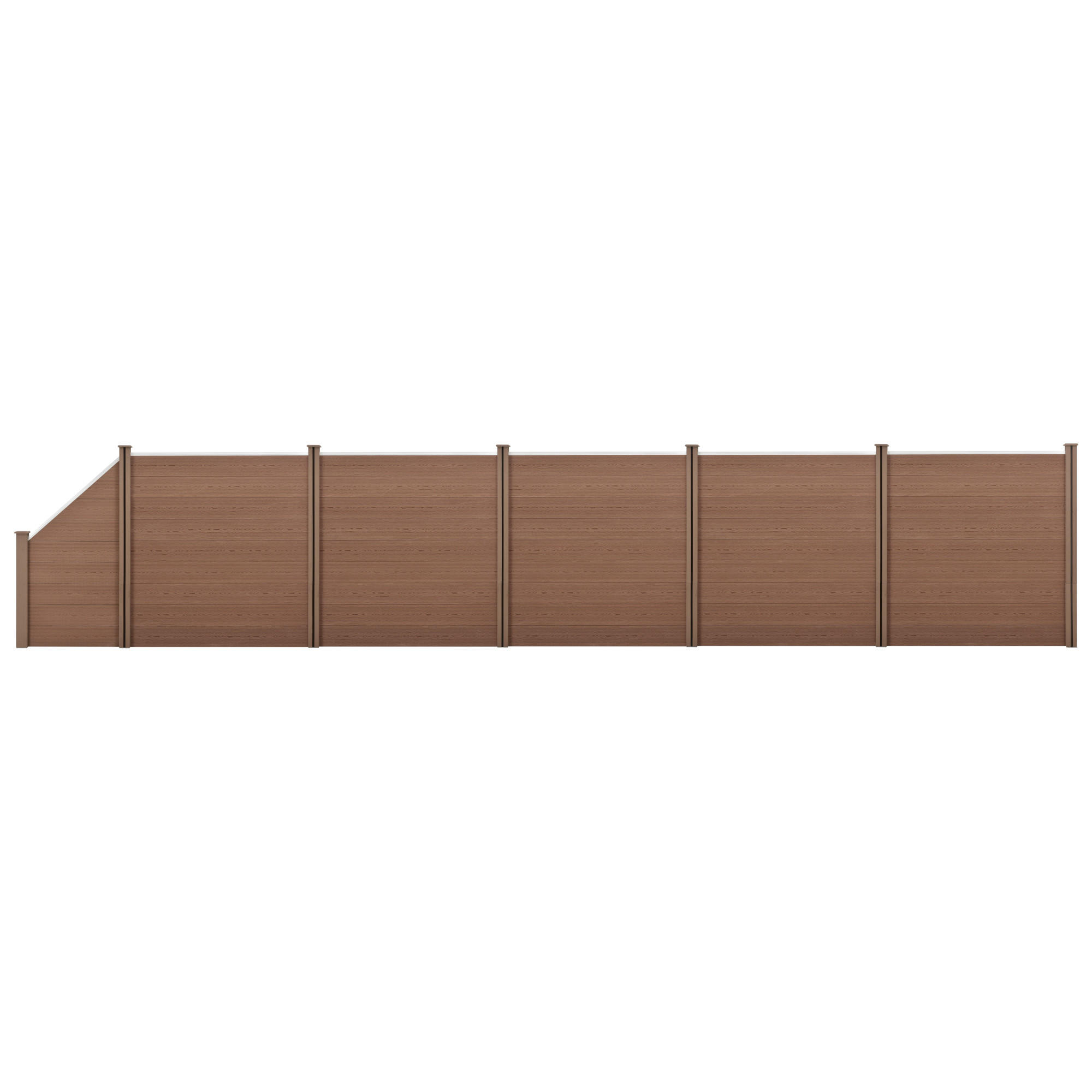 GARTENZAUN Schrägel - Braun, Kunststoff (973/183cm) - NEU.HOLZ