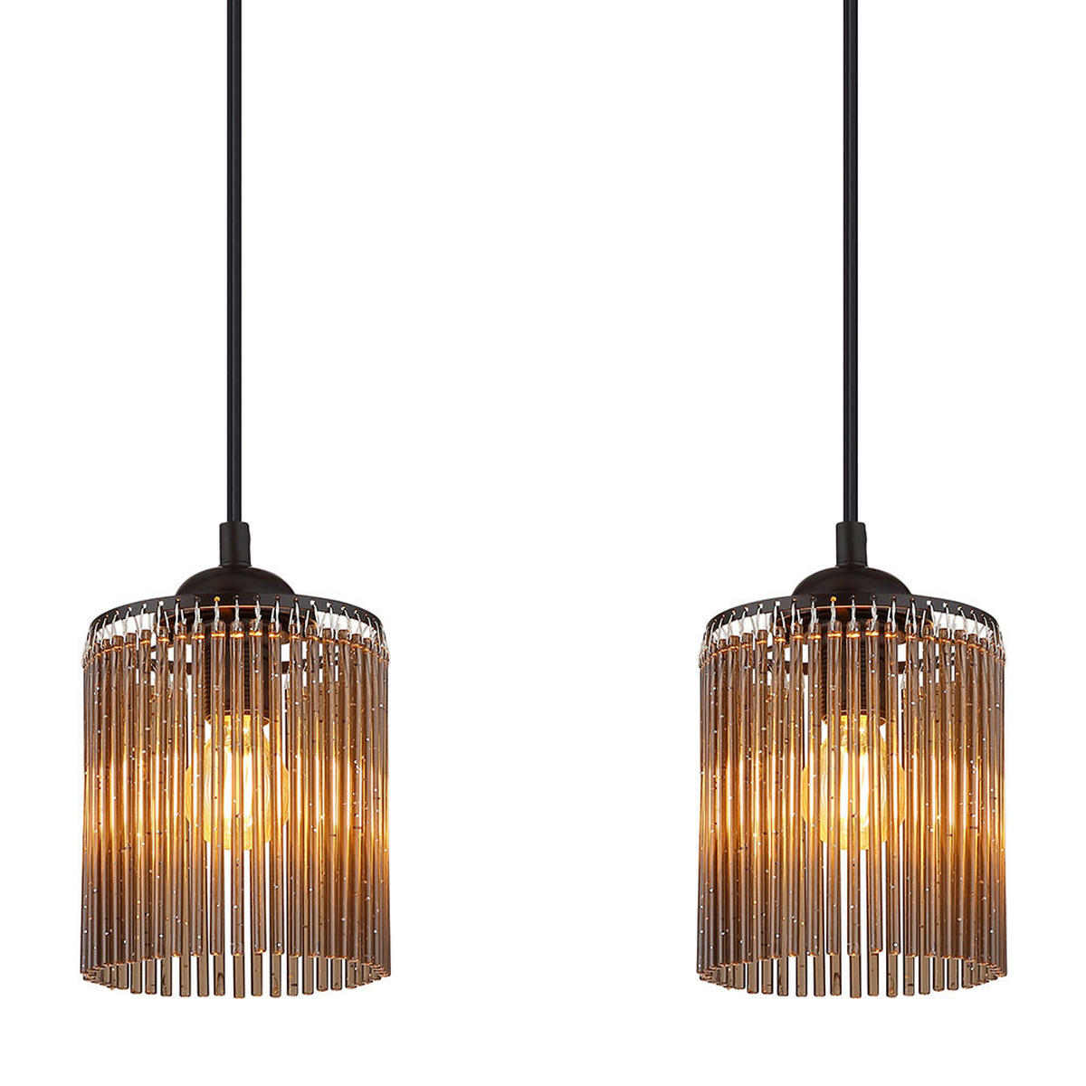 LED PENDELLEUCHTE Rauchfarben Schwarz 4-flammig - Grau, Metall (87/12/133cm) - Nowa