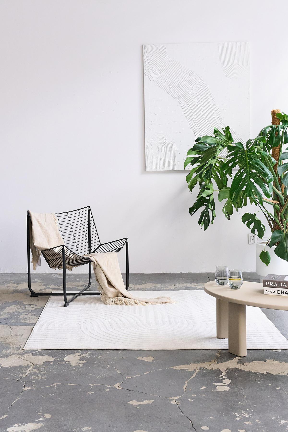 TEPPICH HYGGE Cremeweiß Quadrat 160/160 cm - Creme, Textil (160/160cm) - Tapiso