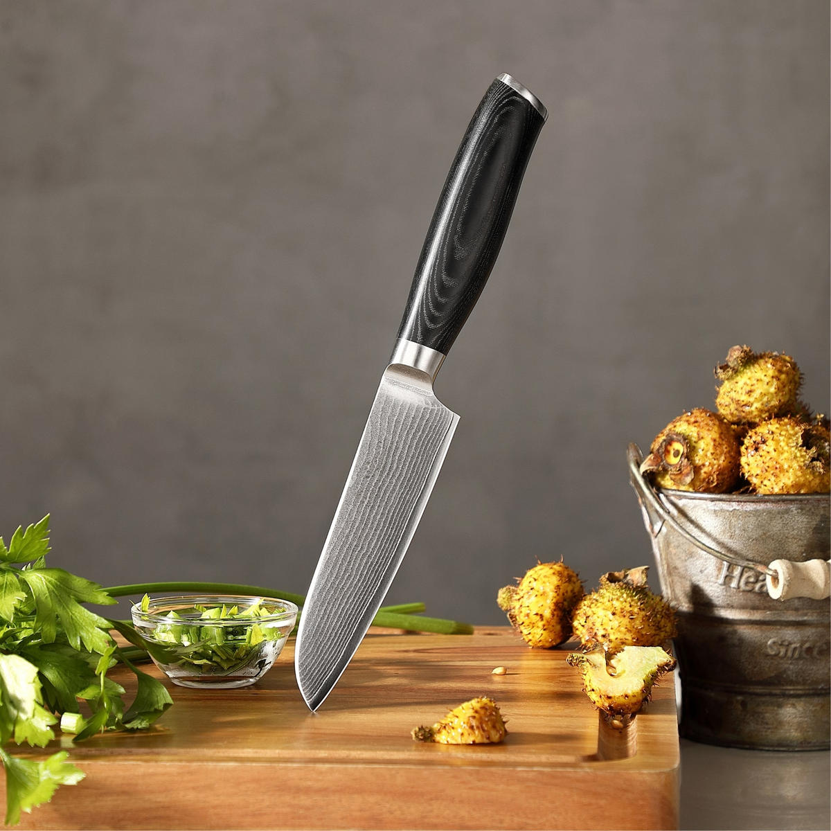 SANTOKUMESSER 12 cm - Schwarz, Metall (24cm) - Wakoli