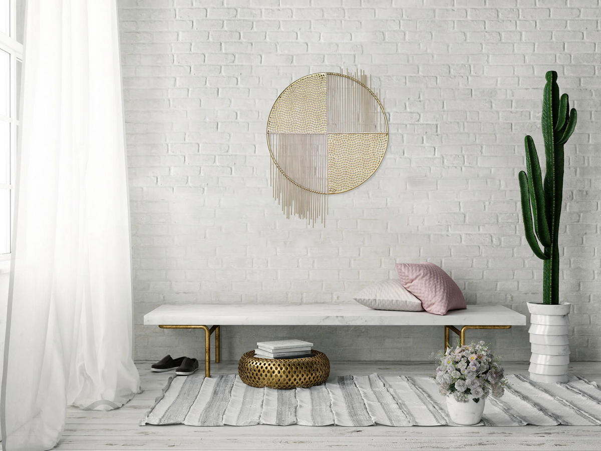 WANDDEKO Gold 60/80 cm - Goldfarben/Weiß, Metall (60/80/2cm) - KUNSTLOFT