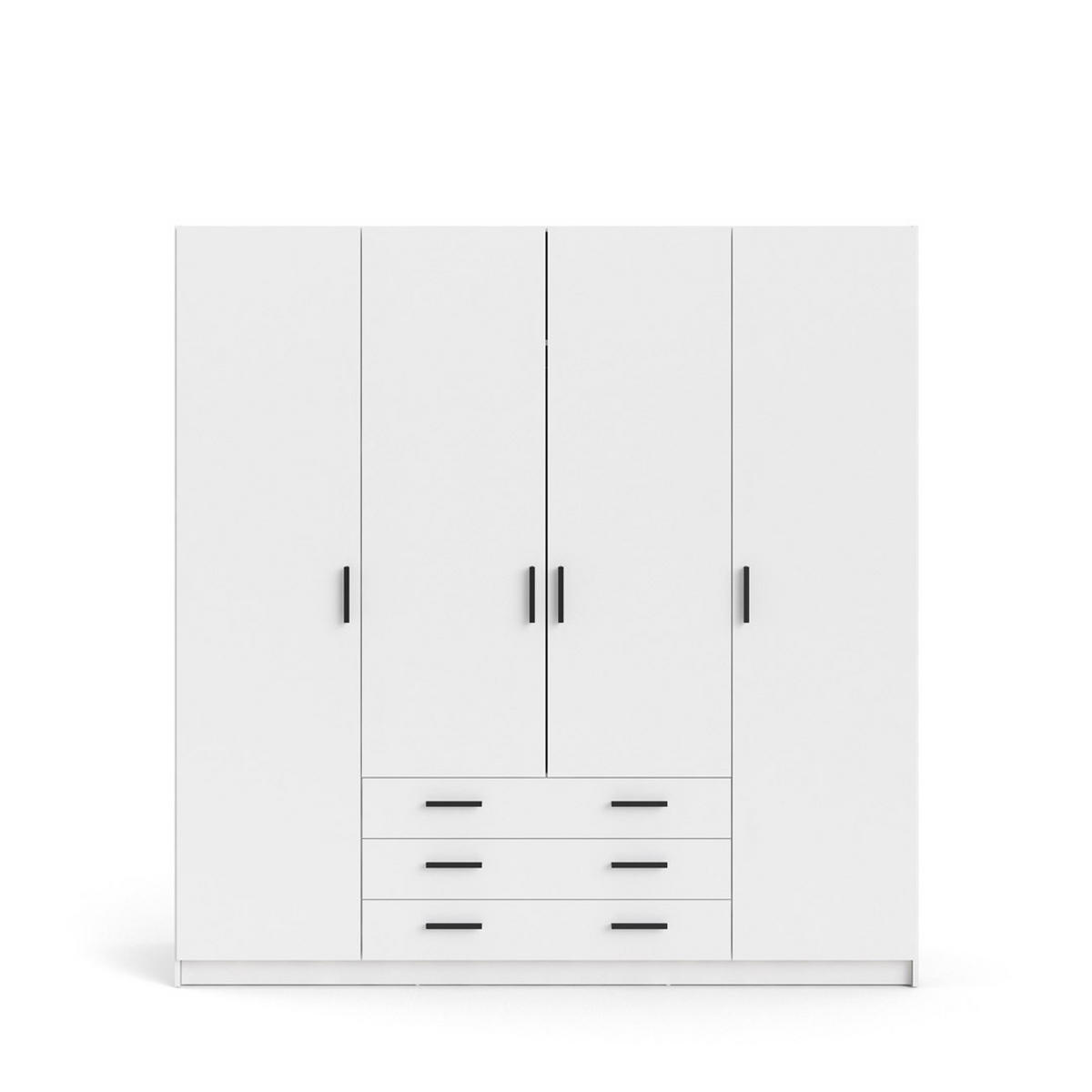 KLEIDERSCHRANK weiß - Weiß, Holzwerkstoff (196/201/50cm) - ebuy24