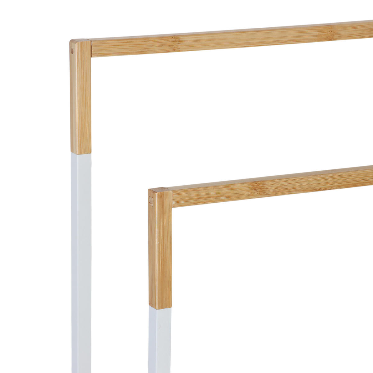 VEŠIAK na osušky - biela, kov/drevo (44/86/21cm) - Relaxdays