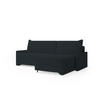 ECKSCHLAFSOFA - Rocky - Rechts, Schwarz (Poso 135) - Schwarz, Holzwerkstoff/Metall (245/174cm) - Möblo