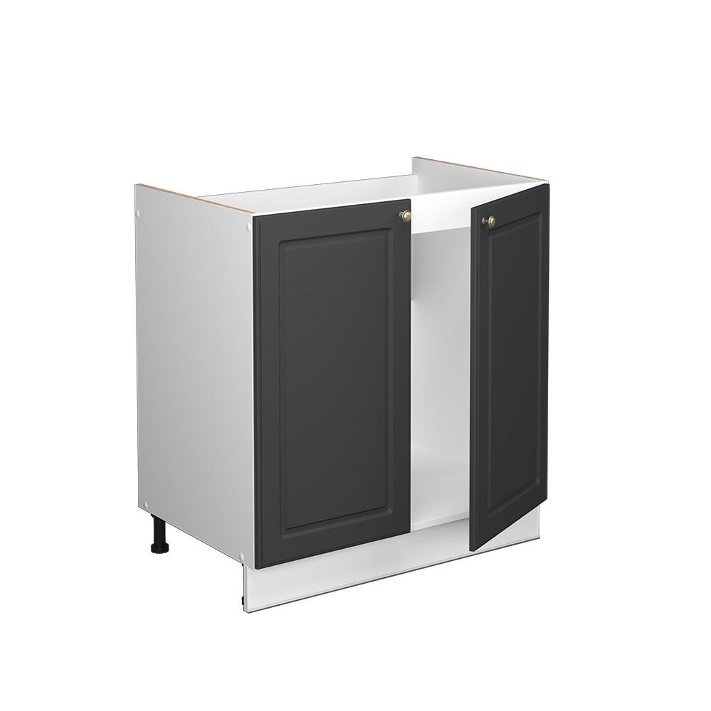 SPÜLENUNTERSCHRANK Fame-Line Anthrazit-Gold 80 cm, AP Eiche - Anthrazit/Graphitfarben, Holzwerkstoff (80/82/60cm) - Vicco