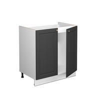 SPÜLENUNTERSCHRANK Fame-Line Anthrazit-Gold 80 cm, AP Marmor - Anthrazit/Weiß, Holzwerkstoff (80/82/60cm) - Vicco