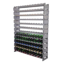 WEINREGAL VINOTECA FLEX PRO HxBxT 163x123x28cm 144 Flaschen auf 12 Ebenen Grau - Grau, Holz (123/163/28cm) - PROREGAL