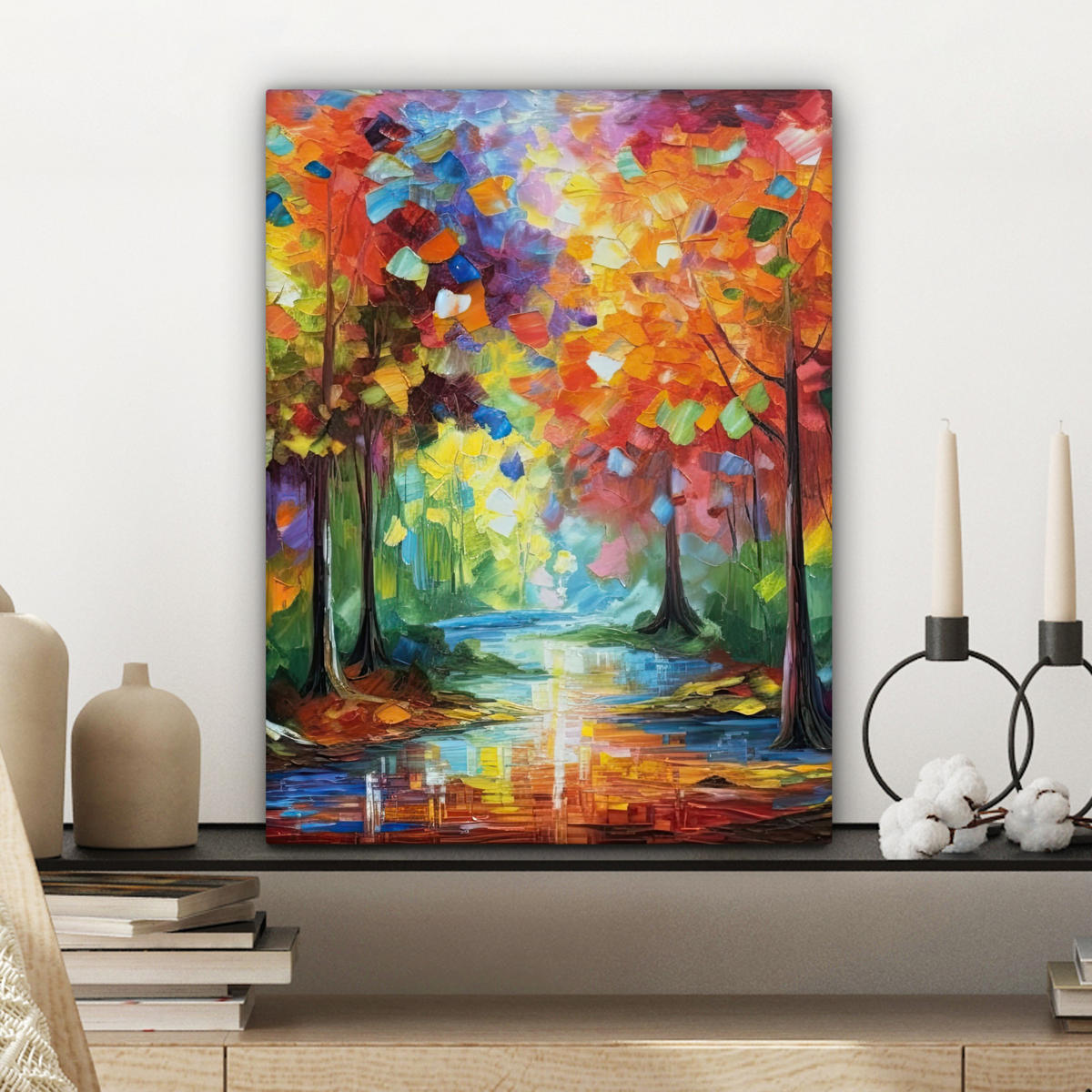 LEINWANDBILD Landschaft - Wald - Farben - Natur 30x40 cm - Multicolor, Textil (30/40cm) - MuchoWow