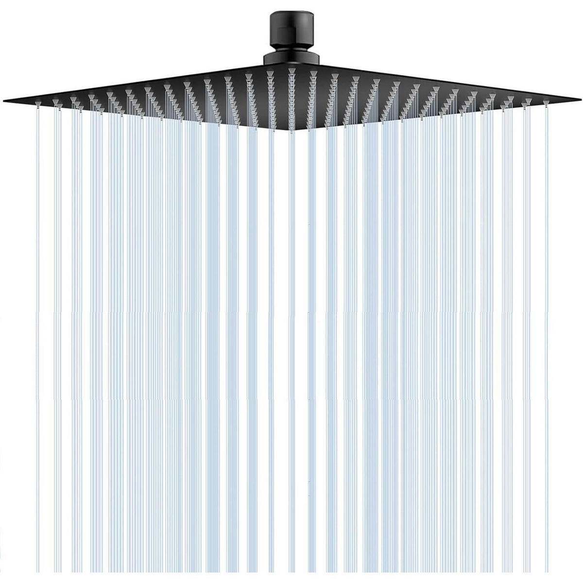 DUSCHKOPF Regendusche 10 Zoll Edelstahl Schwarz mit Selbstreinigenden Düsen - Schwarz, Metall (25/12.7/1cm)