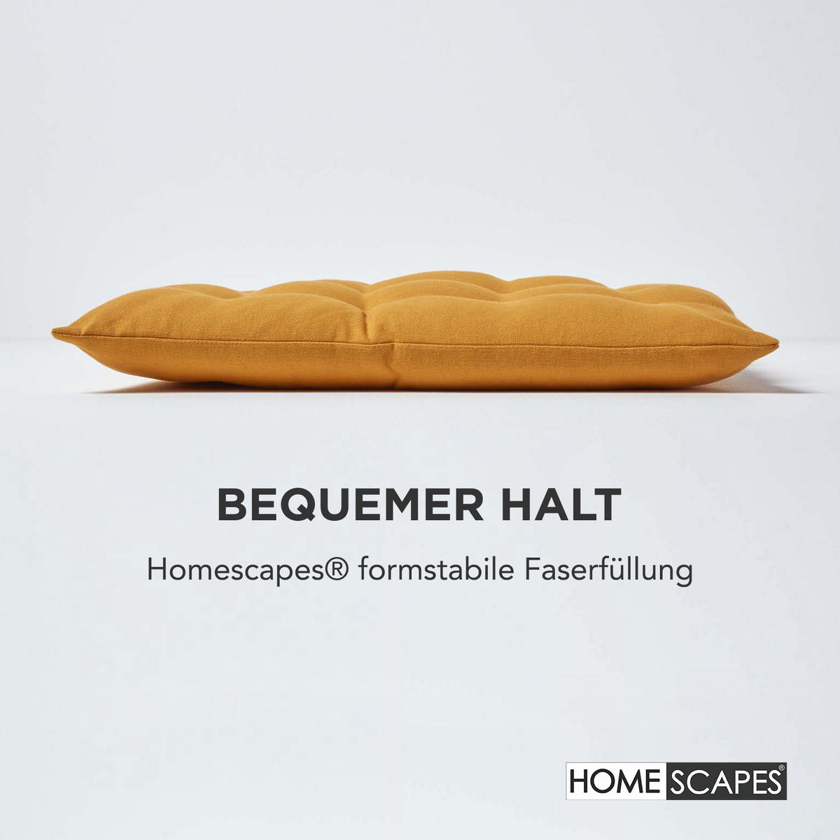 STUHLKISSEN 4er-Set senfgelb 40/40/6,5 cm - Dunkelgelb, Textil (40/40/6.5cm) - Homescapes