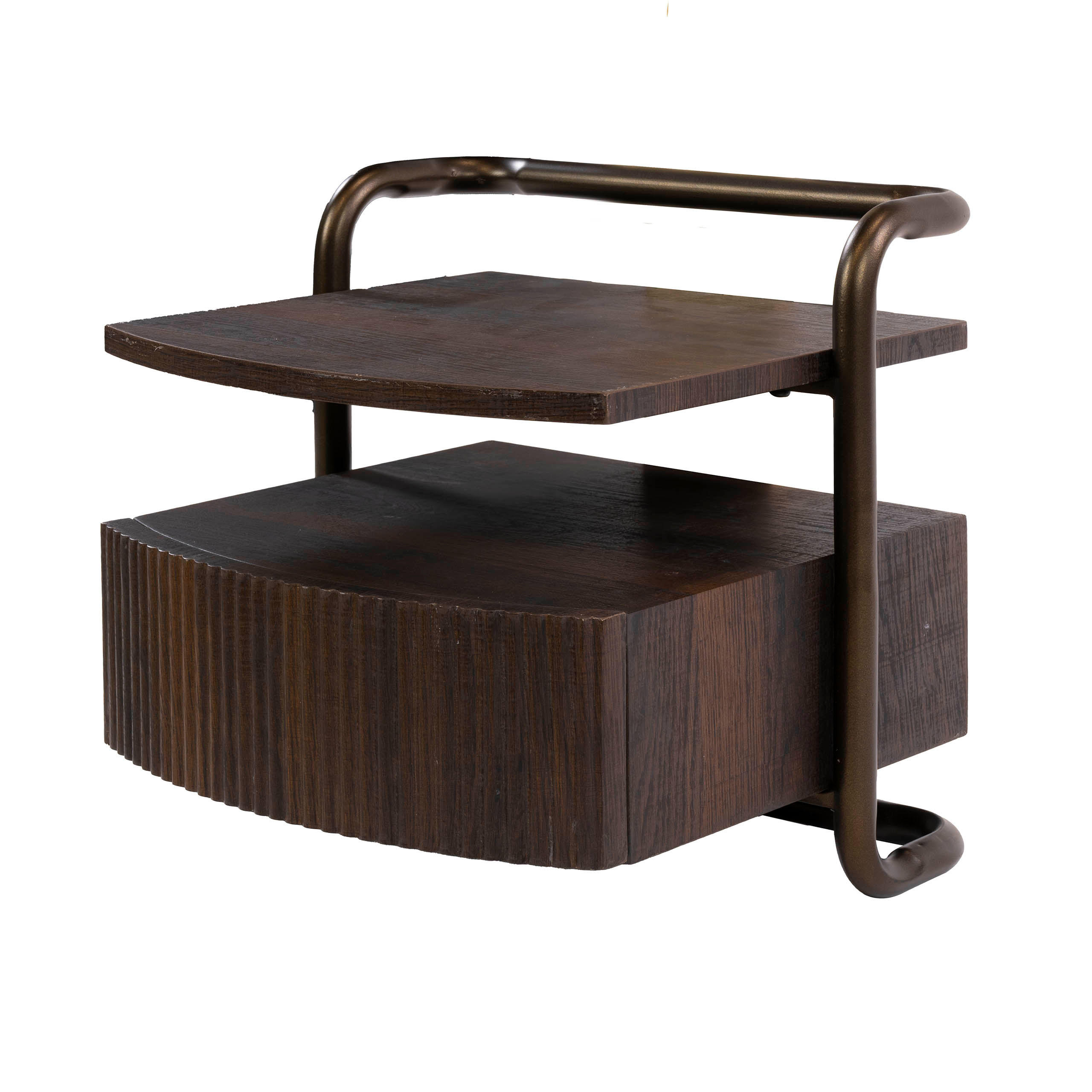 NACHTTISCH Bend Braun 35/39/37 cm - Braun, Holz (39/37/35cm) - Hoyz Collection
