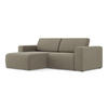 ECKSOFA Links Strukturstoff Stoff Beige - Beige/Schwarz, Kunststoff/Textil (167/224cm) - Makamii