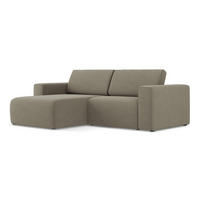 ECKSOFA Links Strukturstoff Stoff Beige - Beige/Schwarz, Kunststoff/Textil (167/224cm) - Makamii