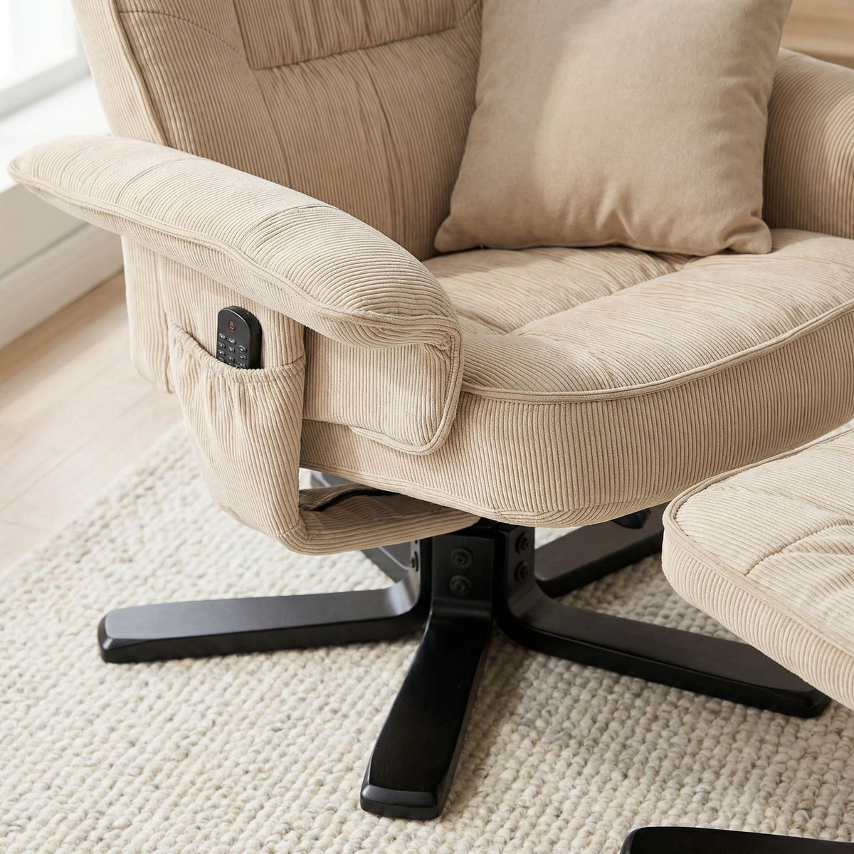 RELAXSESSEL CHARLY - Beige/Schwarz, Textil (76/87/61cm) - IDIMEX