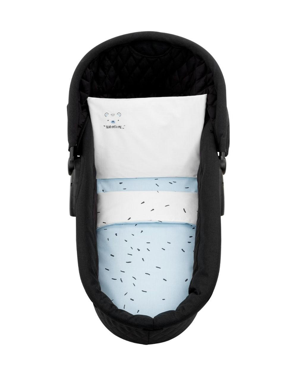 KINDERWAGEN Bettwäsche-Set Bär blau 6-teilig, Decke 80 x 60 cm, Kissen 35 x 26 cm, 100% Baumwolle - Blau, Textil (60/1/80cm) - Kikka boo