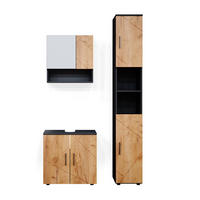 SADA NÁBYTKU DO KOUPELNY Irma Zlatý dub power/antracit - medově dubová/antracitová, kompozitní dřevo (80/58.6/41cm) - Vicco