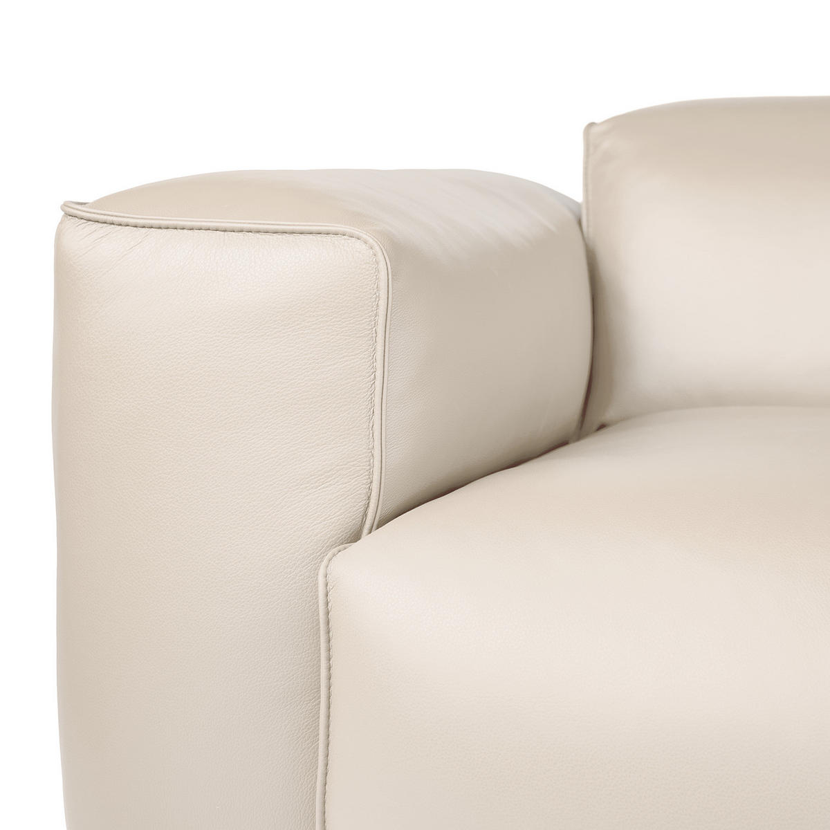 3-SITZER SOFA - Schwarz/Hellblau, Leder/Kunststoff (251/71/102cm) - home24