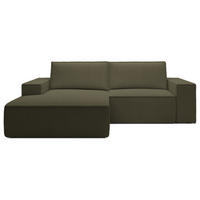 ECKSOFA Farese Mini mit Cordbezug Olivgrün, links - Schwarz/Olivgrün, Textil (240/167cm) - Selsey