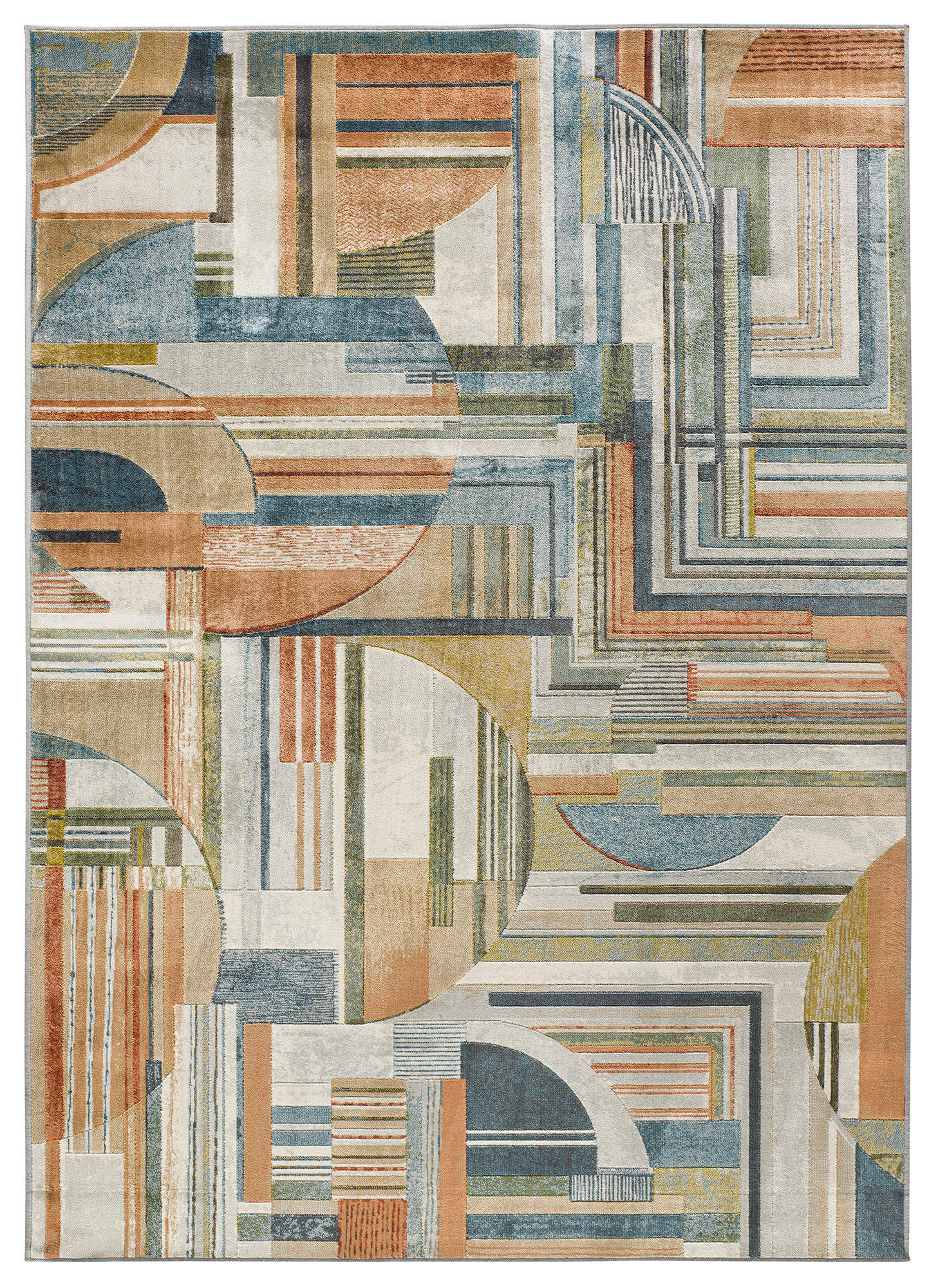 WEBTEPPICH Mehrfarbig Bleik 135/195 cm - Blau/Rostfarben, Textil (135/195cm) - Atticgo