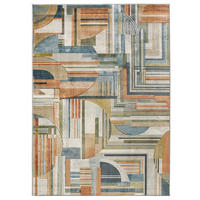WEBTEPPICH Mehrfarbig Bleik 135/195 cm - Blau/Rostfarben, Textil (135/195cm) - Atticgo
