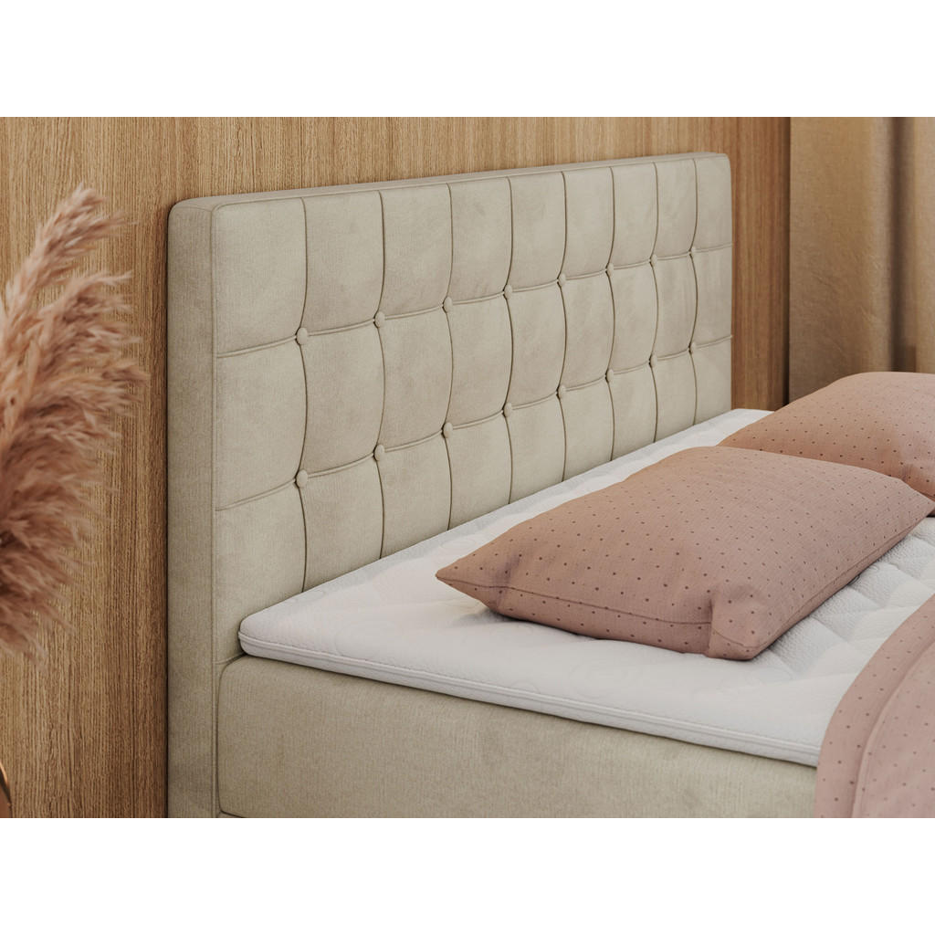 Thumbnail - MKS Boxbett, Beige, Textil, 2-Sitzer, H4, Rechteckig, 200x200 cm, Schlafzimmer, Betten, Boxspringbetten