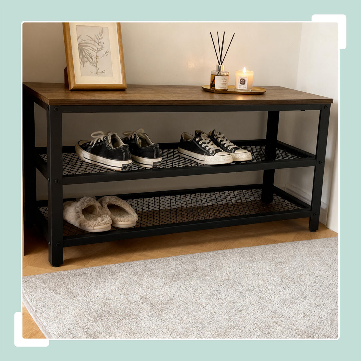 SCHUHBANK - Multicolor, Holzwerkstoff/Kunststoff (73/45/30cm) - Relaxdays