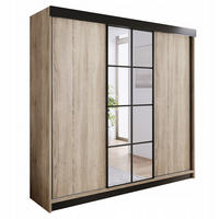 POSUVNÁ ŠATNÍ SKŘÍŇ ARI 1 se zrcadlem 250 - Dub Sonoma - Sonoma dub, kompozitní dřevo (250/200/62cm) - Kier Furniture