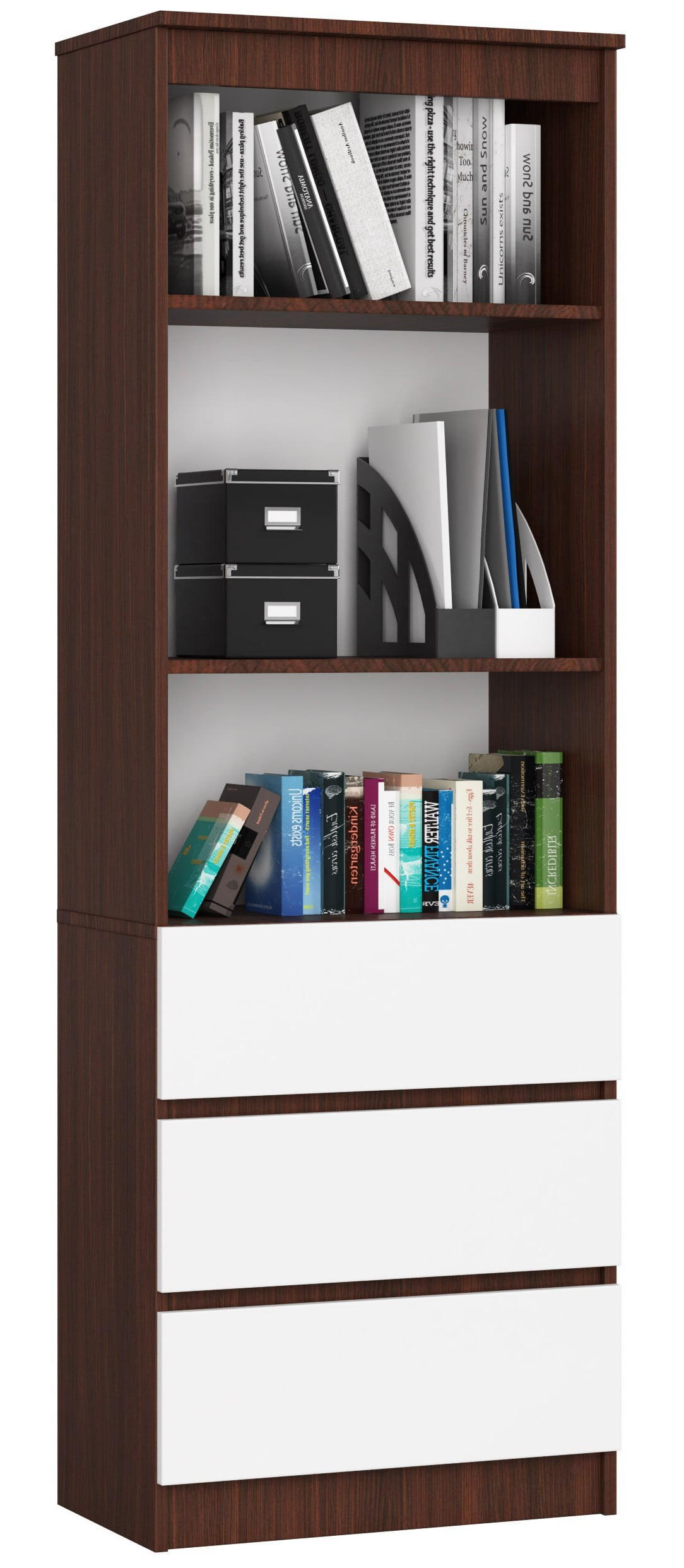 RAUMHIRSCH FURNITURE STOJANOVÁ POLIČKA Tmavě hnědá, bílá 180/60/35