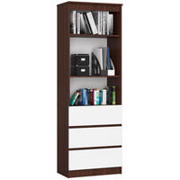 STANDREGAL Dunkelbraun, Weiß 180/60/35 - Dunkelbraun/Weiß, Holzwerkstoff (60/180/35cm) - RAUMHIRSCH FURNITURE