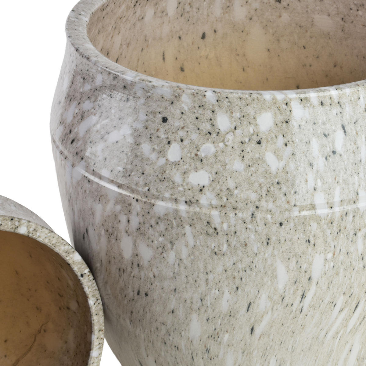 BLUMENTOPF Neva 2er Set Grau 30.5/30.5/30.5 cm Keramik - Grau, Keramik (30.5/30.5/30.5cm) - Mondex