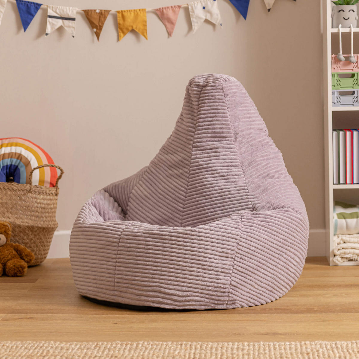 SITZSACK für Kinder Sessel aus Cord 2-tlg. - Lila, Textil (69/59/65cm) - icon