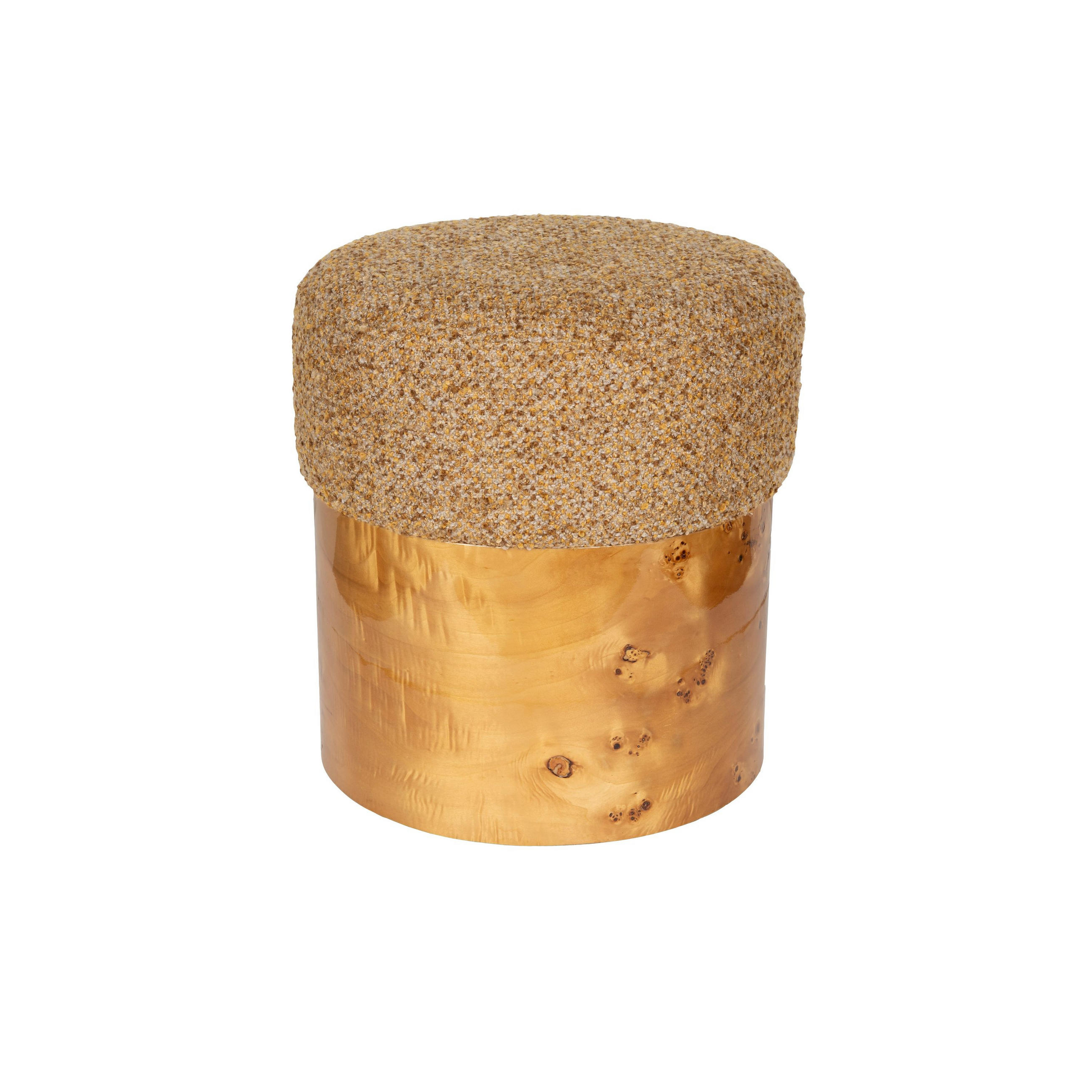 SITZHOCKER Burlin Braun - Braun, Holz (40/44/40cm) - Dutchbone