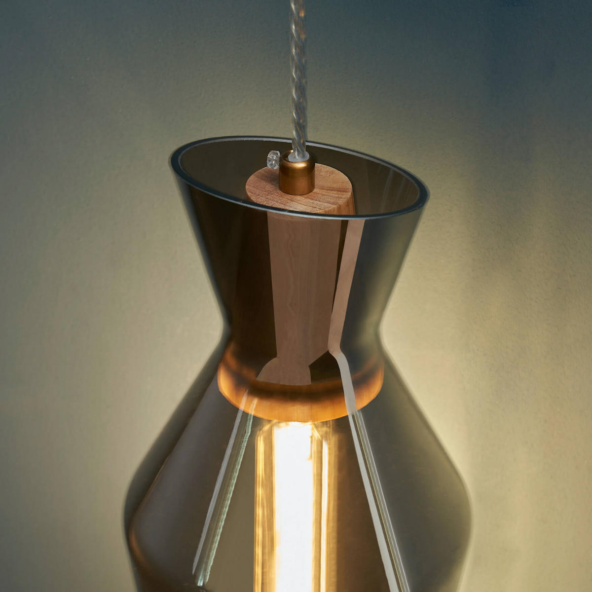 HÄNGELEUCHTE Pozzino, Rauchgrau, 40cm - Grau, Glas (40/14/40cm) - KOSILUM