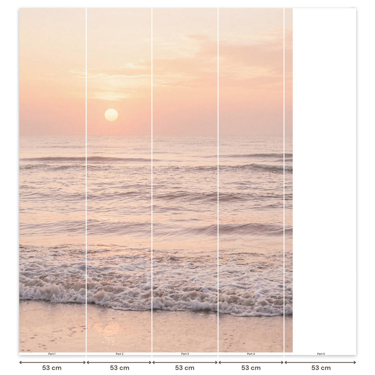 TAPETE - Sonne - Strand - Rosa - 240x280 cm - Hellrosa, Papier (240/280cm) - OnlyWow