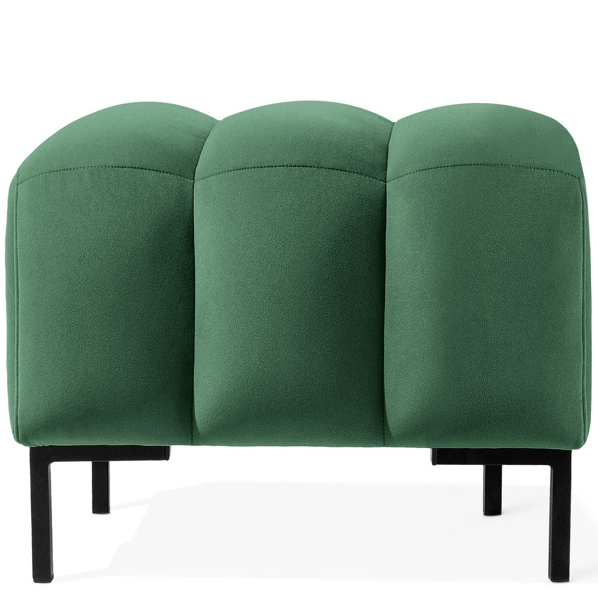 SITZHOCKER Polsterhocker PECCO, Veloursstoff - Dunkelgrün/Schwarz, Holz/Textil (60/50/50cm) - KONSIMO®