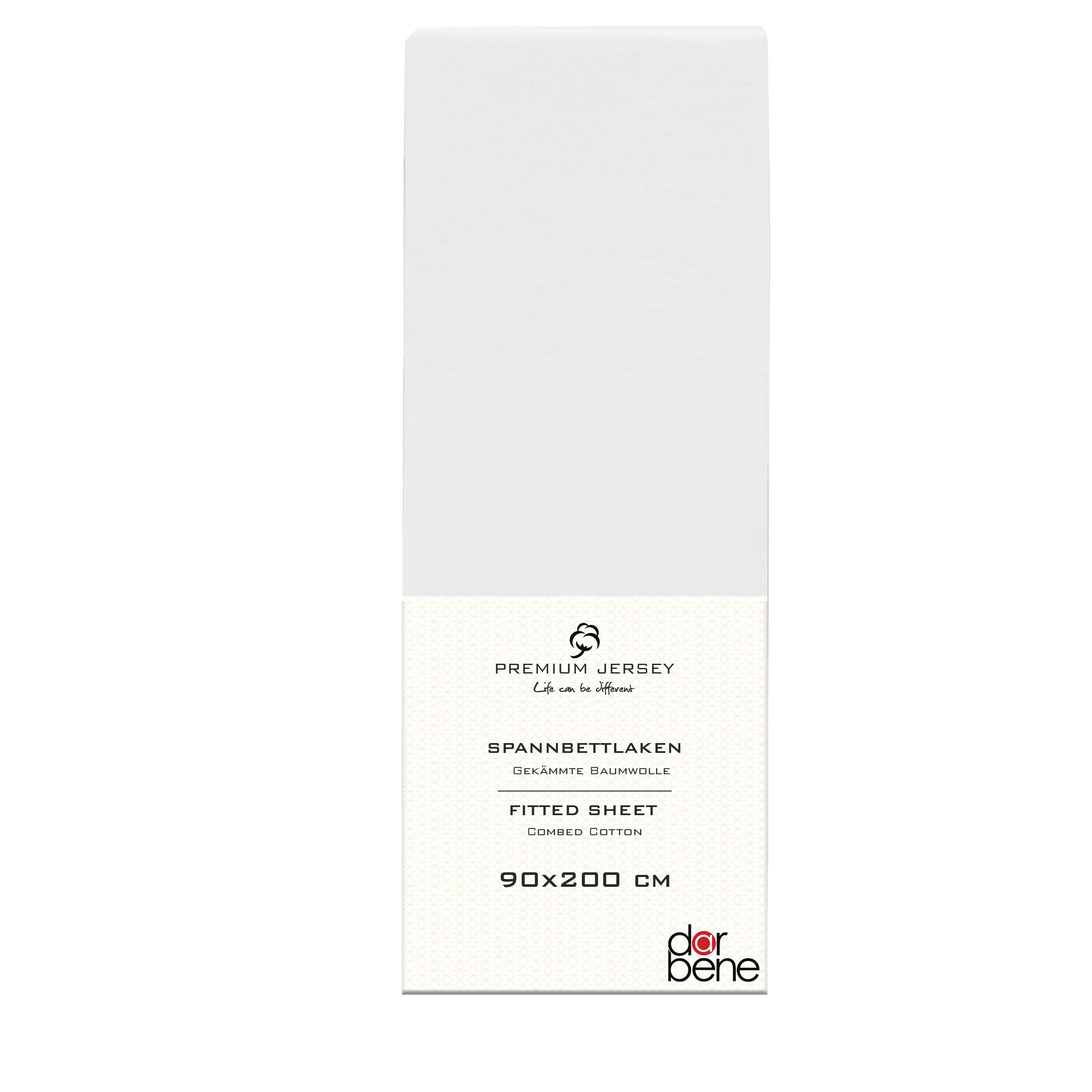 SPANNBETTLAKEN Premium Jersey Baumwolle - Weiß, Naturmaterialien (90/200cm) - DarBene