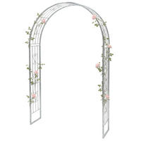 DANDIBO Rosenbogen Verzinkt Massiv 150 cm Torbogen 96520 Wetterfest Rundbogen Volleisen Rankhilfe Gartenbogen Feuerverzinkt - Grau, Metall (150/222/34cm) - DanDiBo
