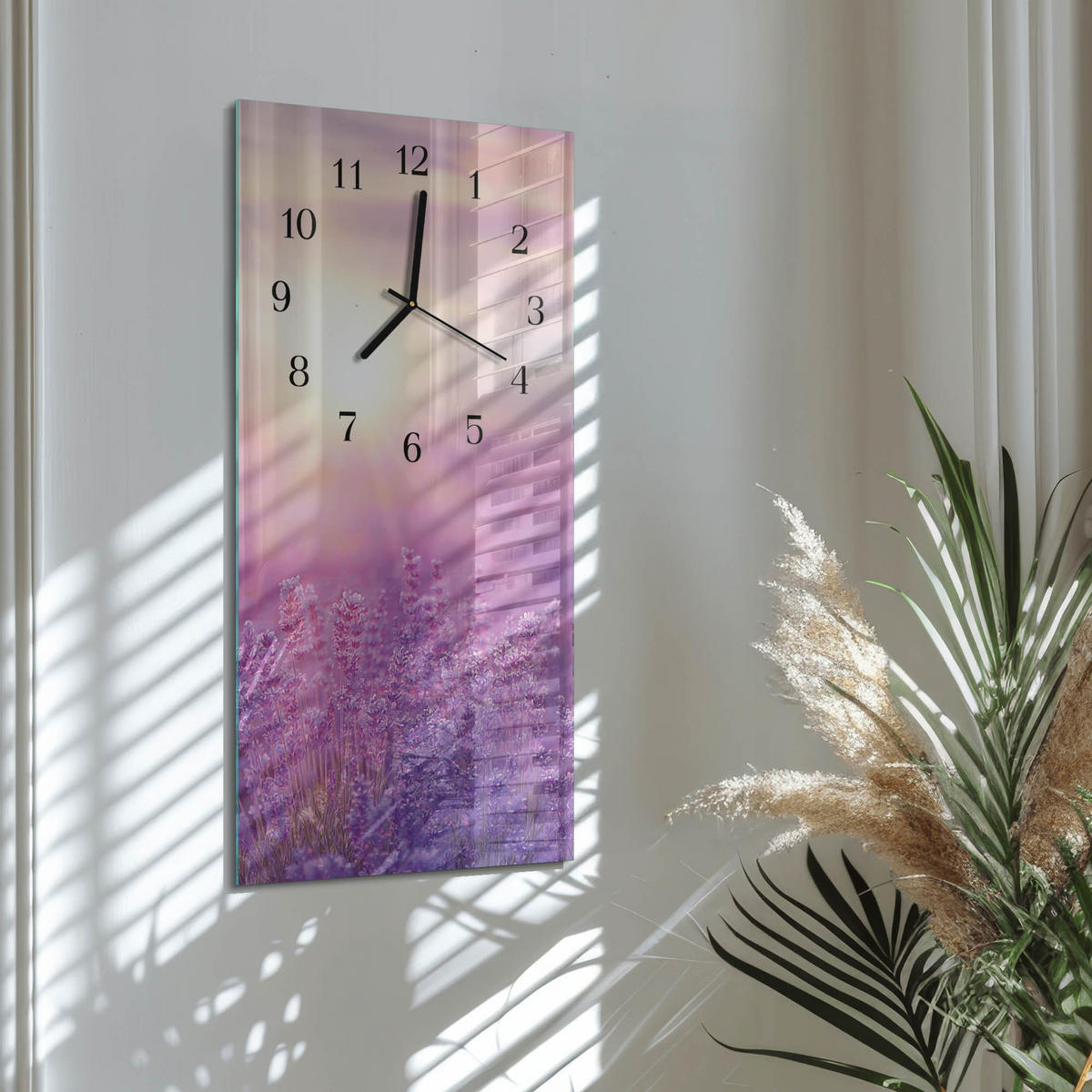 WANDUHR 60x30 cm - Pier - Lila, Glas (30/60/0.4cm) - TULUP