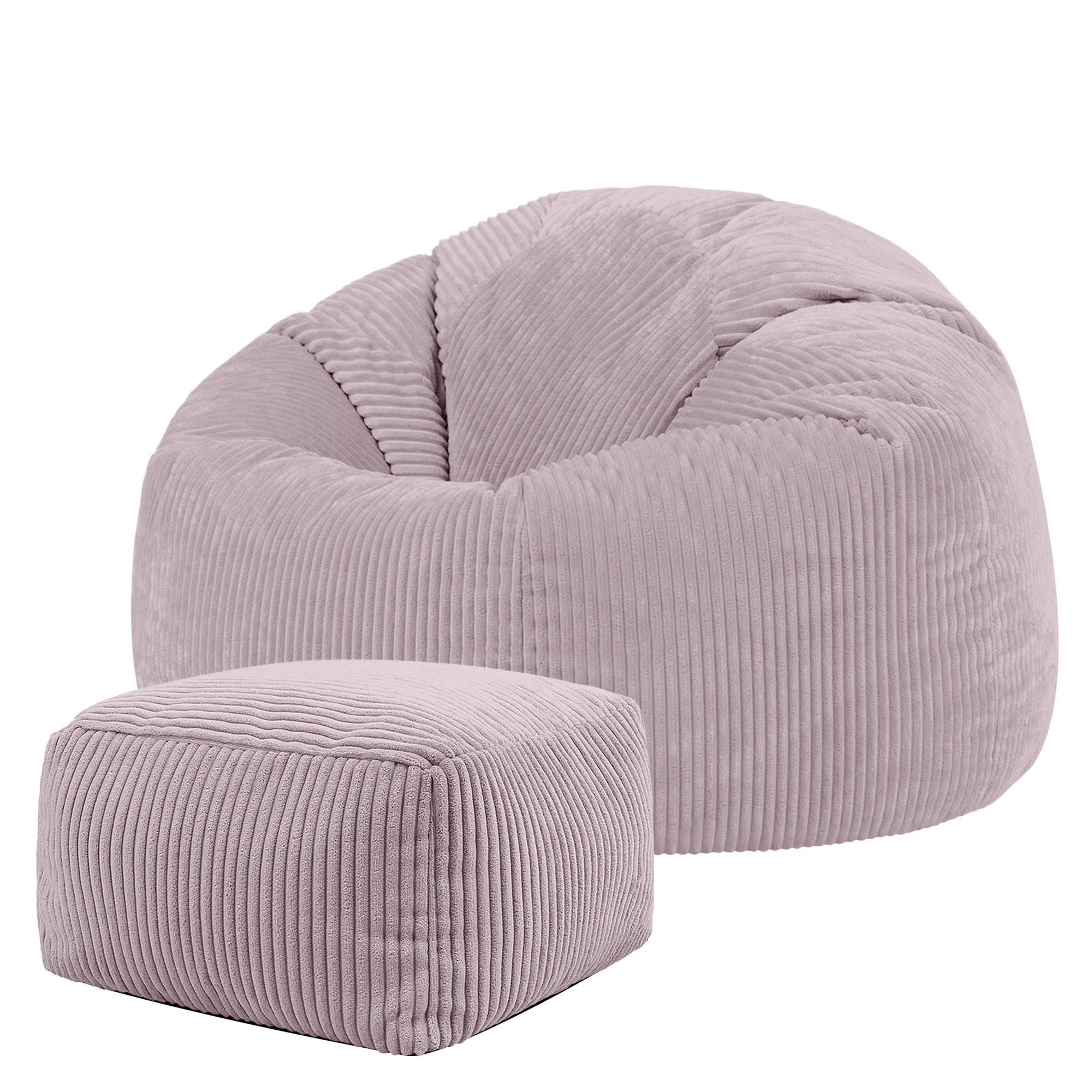SITZSACK Klassisch + Hocker, Cord - Flieder, Kunststoff/Textil (85/50/85cm) - icon