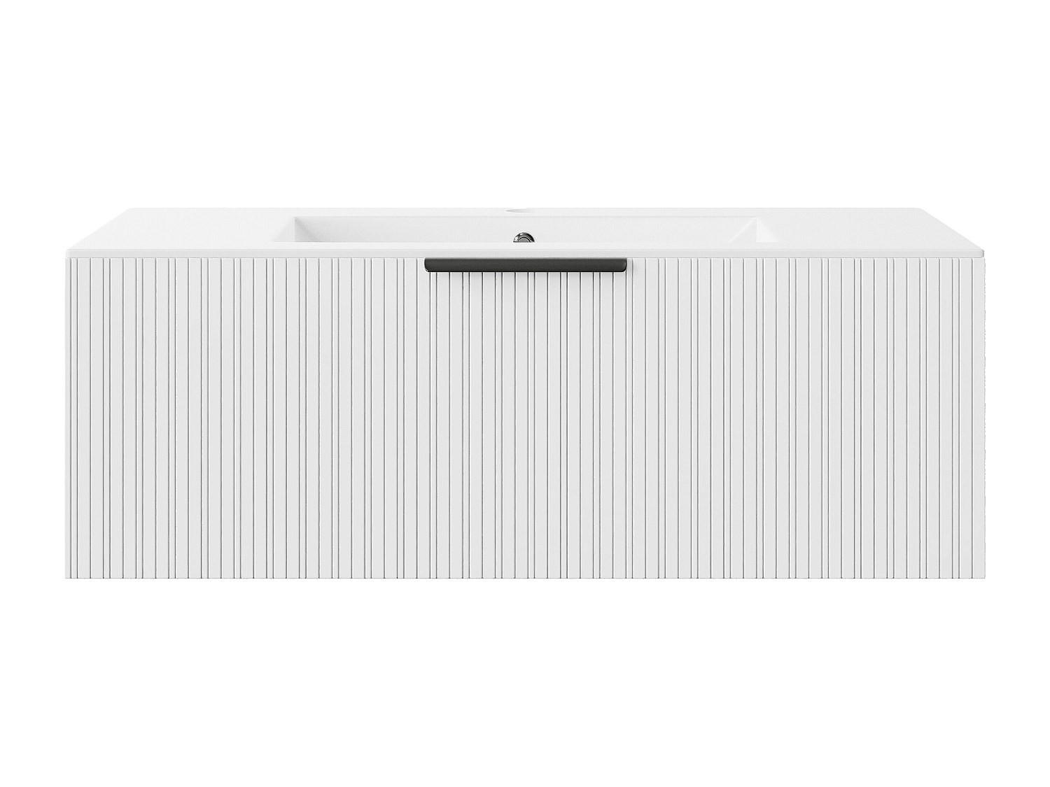 EINZELWASCHTISCH - 100 cm x 45.5 cm - holz - weiß Paliro - Weiß, Holz (100/35/45.5cm) - Vente-Unique