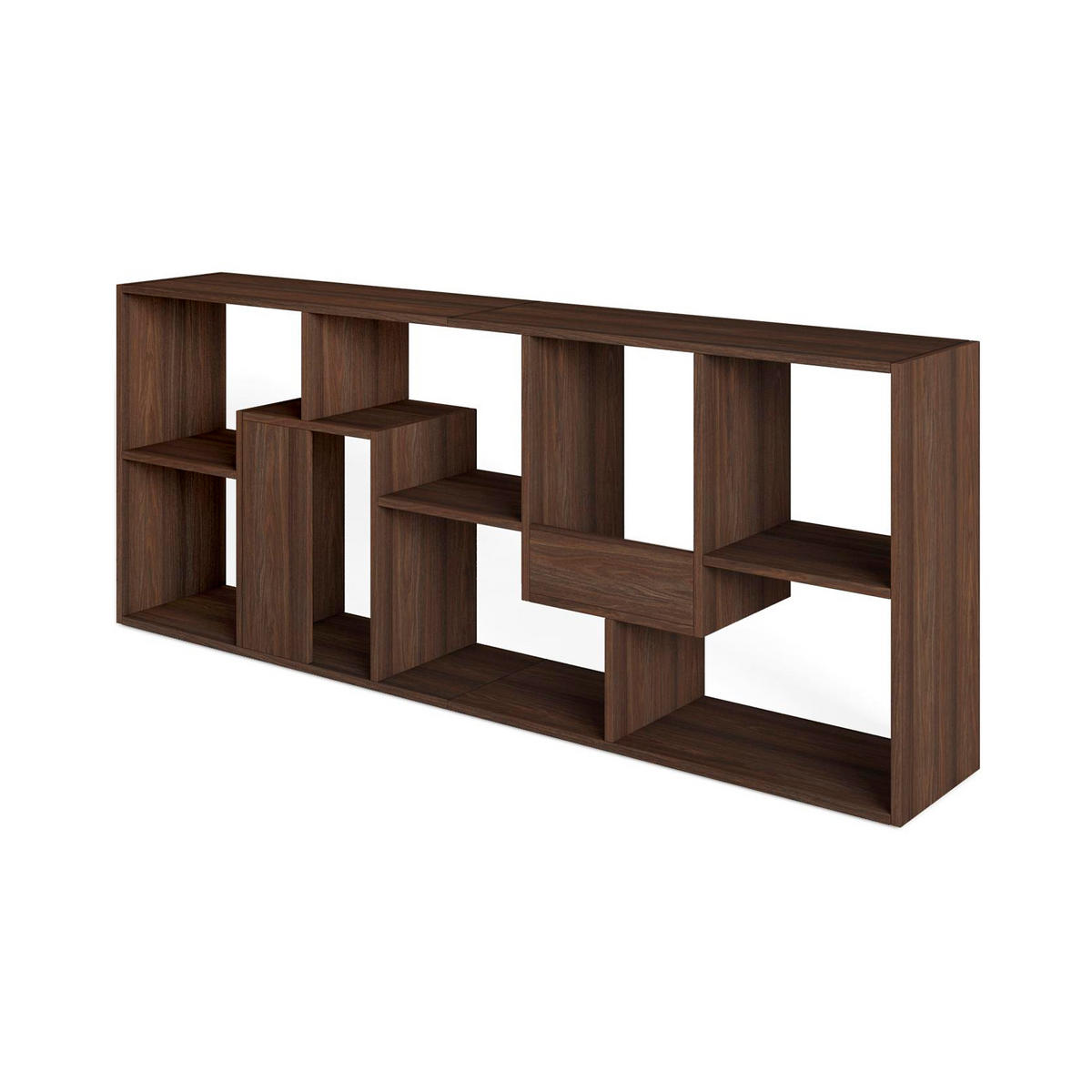 REGAL Bibliothek, Eiche dunkel, 67/31/162cm - Dunkelbraun, Holzwerkstoff (67/162/31cm) - Skraut Home