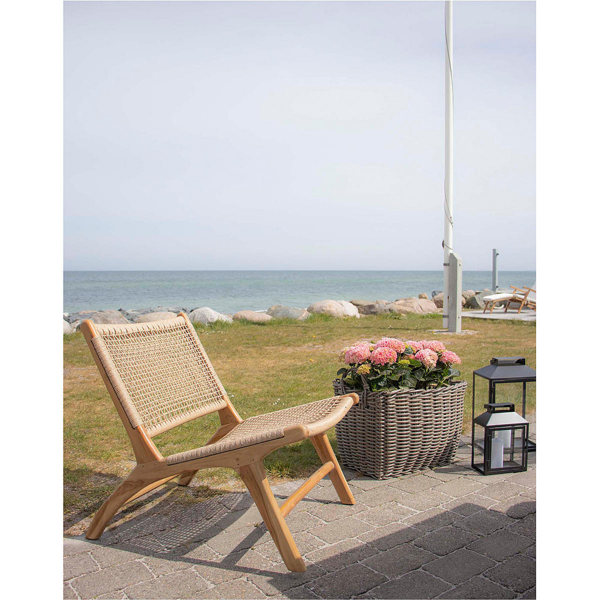 LOUNGESESSEL - Teakholz Massiv / Polyrattan - Natur - Braun, Naturmaterialien/Holz (60/73/80cm) - home24
