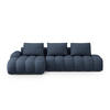 AUSKLAPPBARES-ECKSOFA links mit Container Linz aus strukturiertem Stoff dunkelblau 3 Sitzplätze - Dunkelblau, Textil (142/275cm) - Cosmopolitan Design