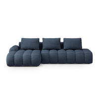 AUSKLAPPBARES-ECKSOFA links mit Container Linz aus strukturiertem Stoff dunkelblau 3 Sitzplätze - Dunkelblau, Textil (142/275cm) - Cosmopolitan Design