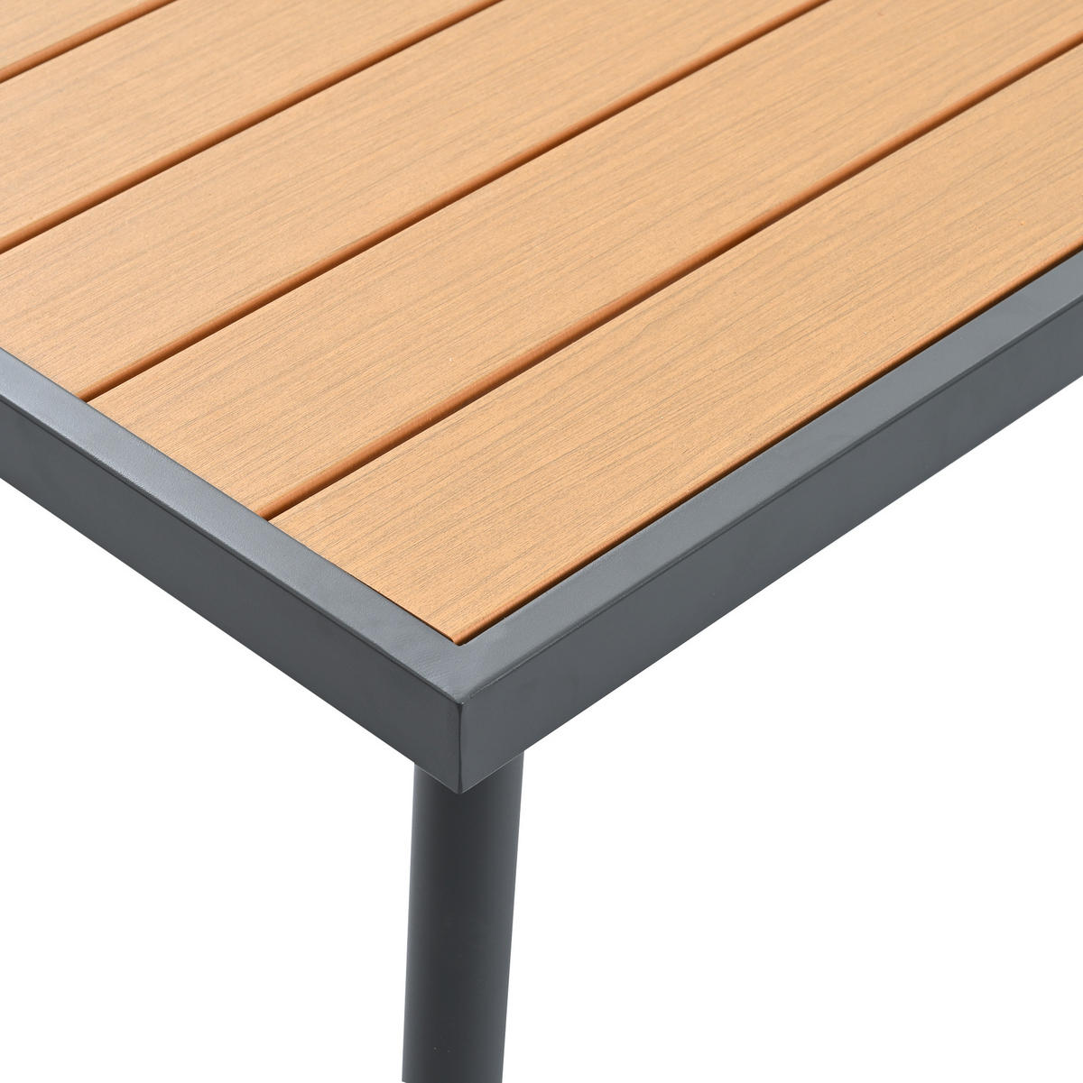 GARTEN-ESSGRUPPE mit Ecksofa, Esstisch, Olefin und handgeflochtener Seilbespannung, Grau - Grau, Metall - Redom