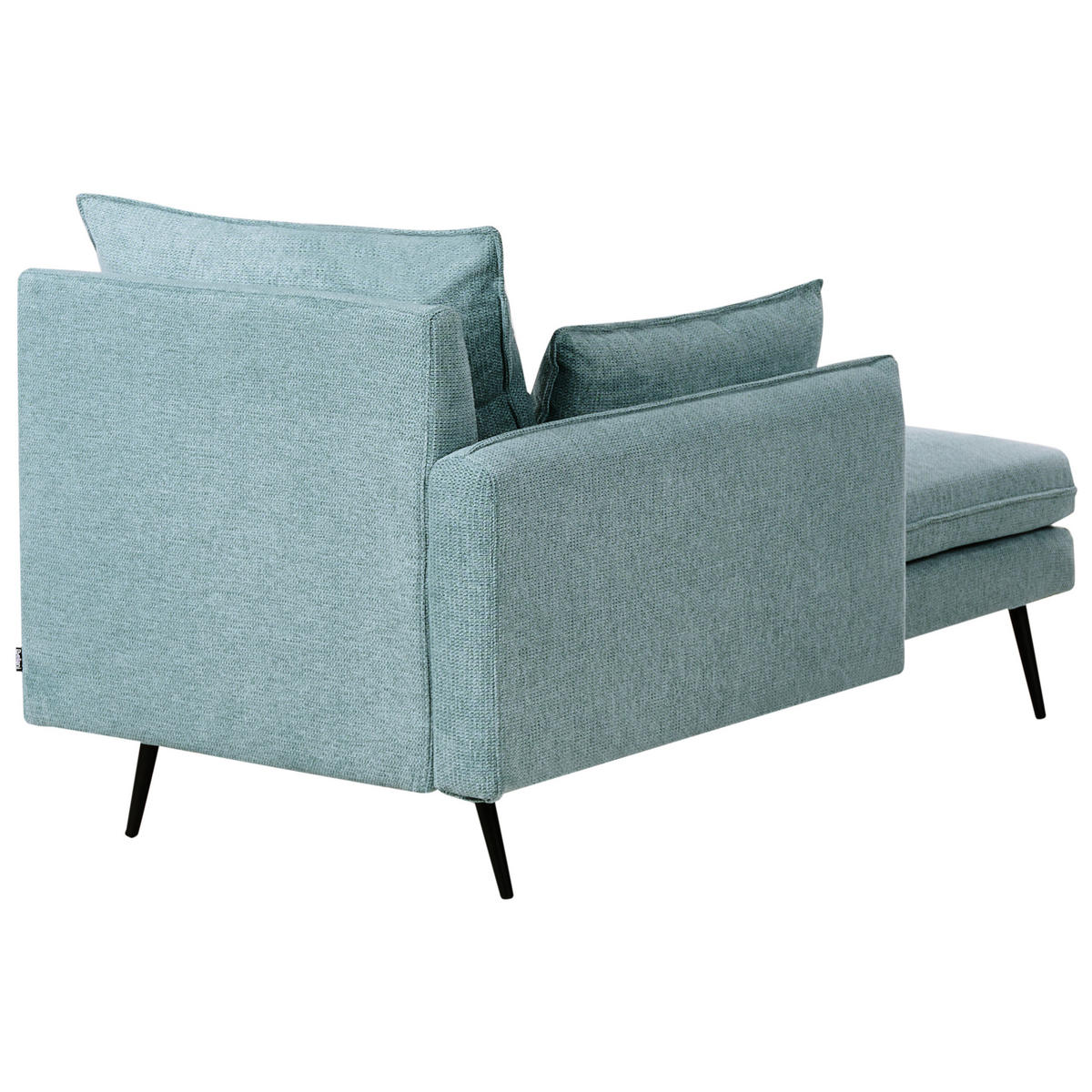 ČALOUNĚNÉ LEHÁTKO CHAISE LONGUE PRAVOSTRANNÉ Látka Světle modré Yerres - modrá/černá, textil (168/79/87cm) - Beliani