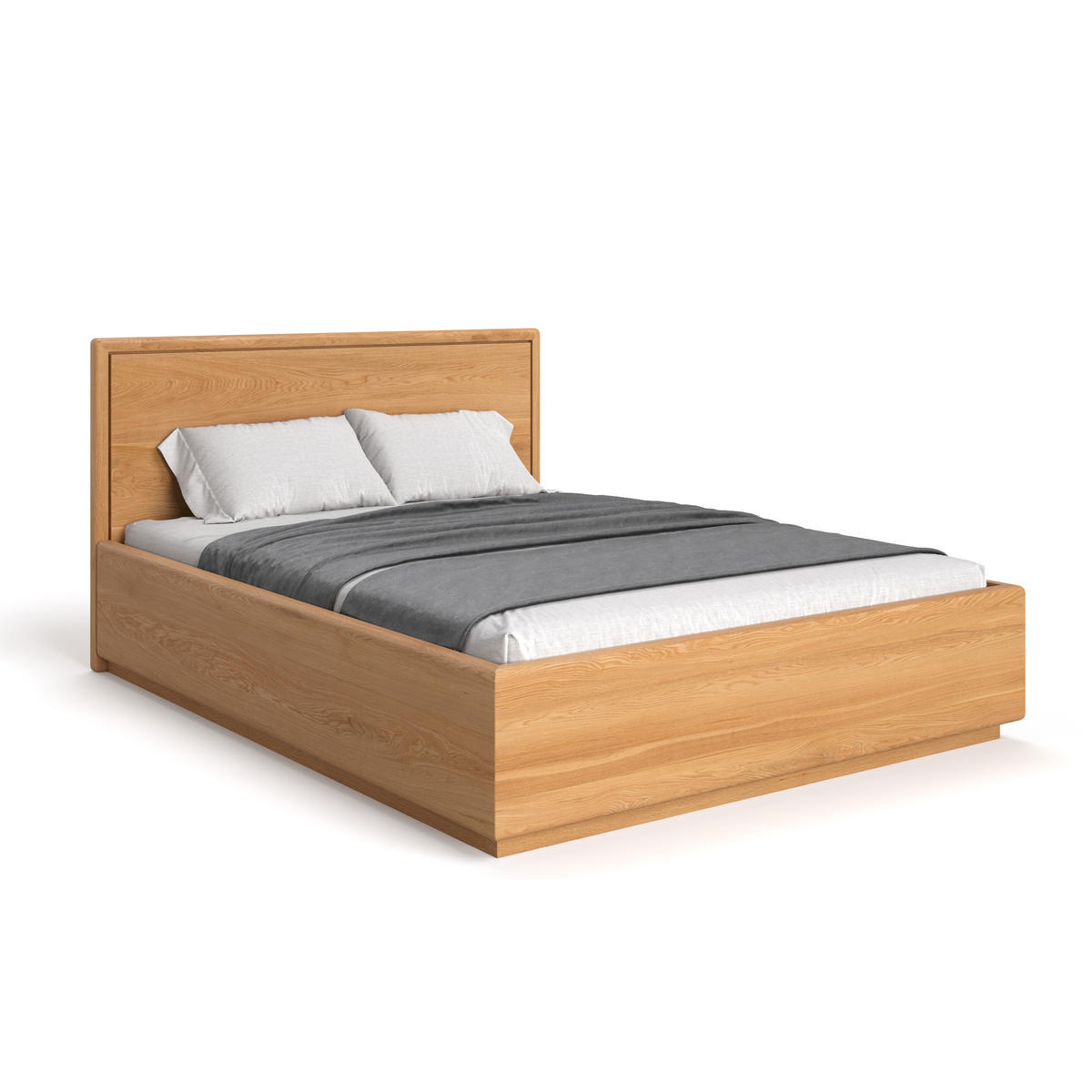 MASSIVHOLZBETT Linea aus Eiche mit Bettkasten 160x200 cm - Eichefarben/Naturfarben, Holz (160/200cm) - Danzz