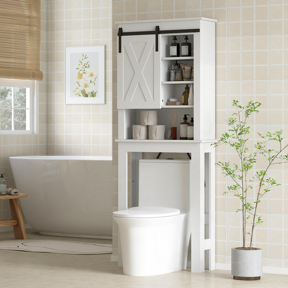 HÄNGESCHRANK Weiß 1 Stück - Weiß, Kunststoff (67/172/25cm) - GiPP