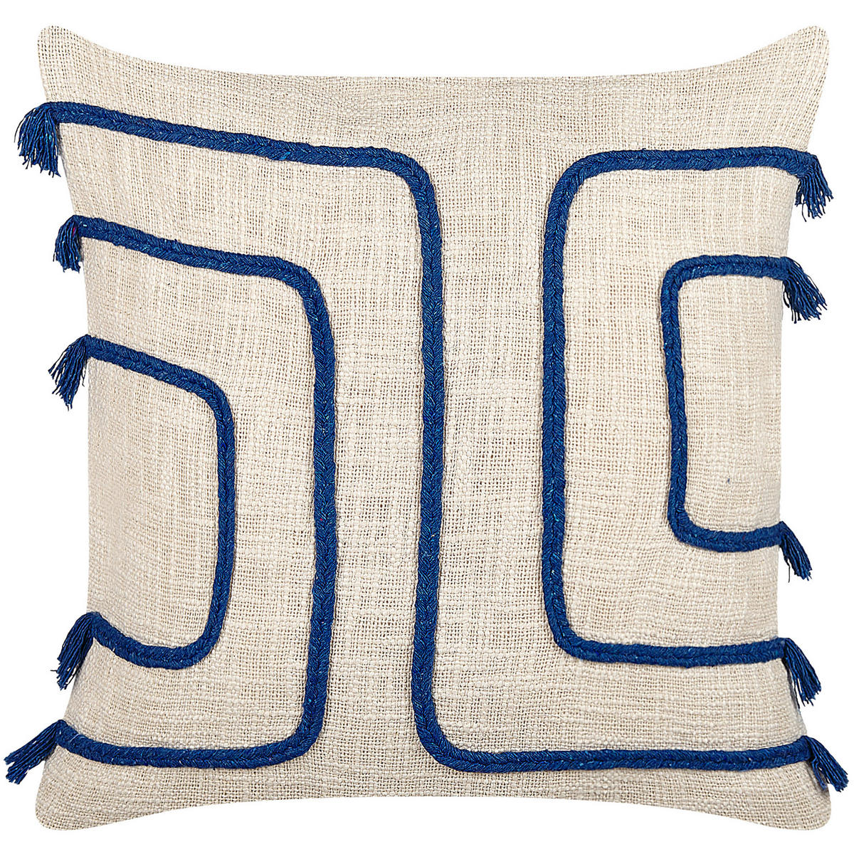 DEKOKISSEN 2er-Set Hellbeige 45/45 cm Pleione - Beige, Naturmaterialien/Textil (45/45cm) - Beliani