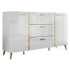 SIDEBOARD Picru 150 2D3SZ - Goldfarben/Weiß, Holzwerkstoff/Kunststoff (154/92/38cm) - MIRJAN24